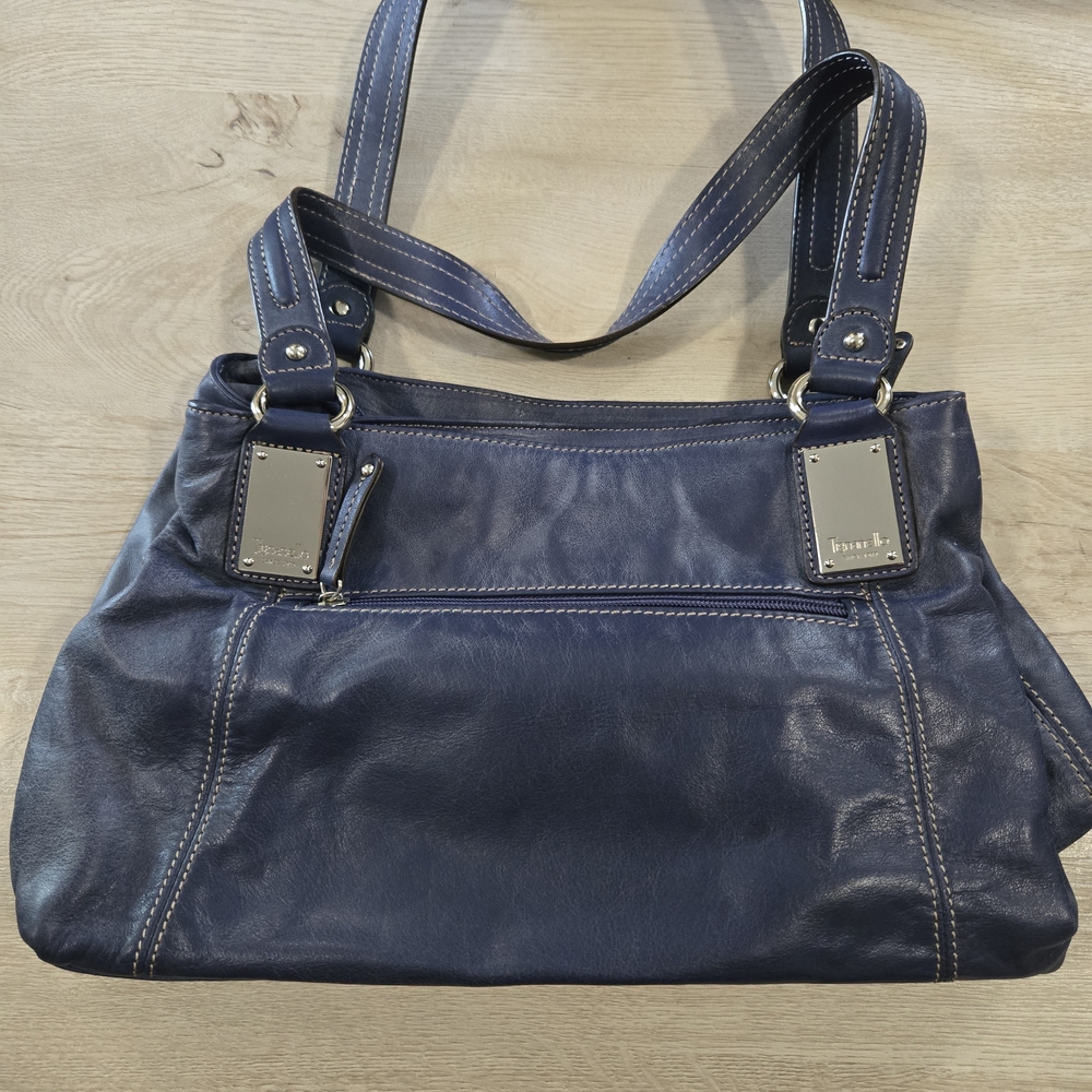 Vintage Tignanello Blue Leather Women's Shoulder Bag